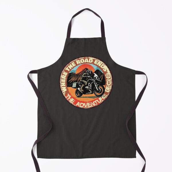 Item preview, Where the Road Ends Adventure Motorcycle Sticker T-Shirt 01 designed and sold by OuterShellUK.