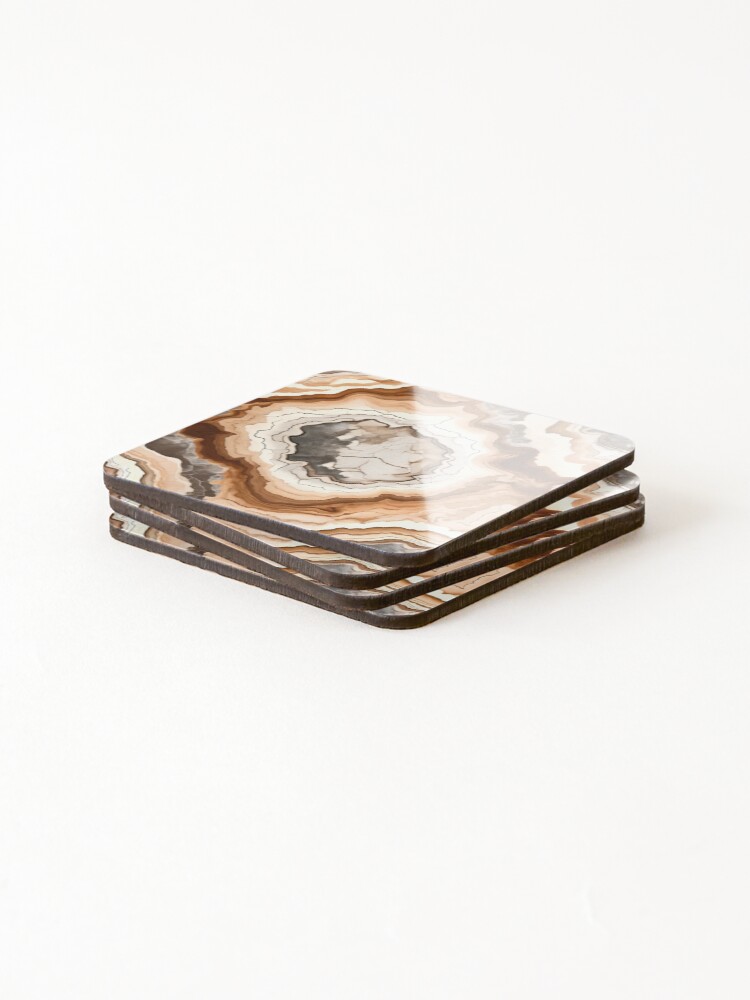 Thumbnail 4 of 5, Coasters (Set of 4), Rustic Geoade Pattern designed and sold by BirdsnStuff.