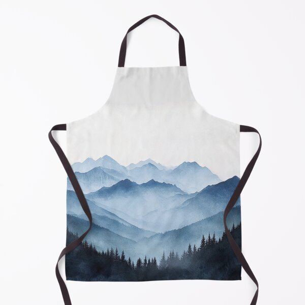 Item preview, Blue Watercolor Mountains Landscape designed and sold by NicolasGlowArt.