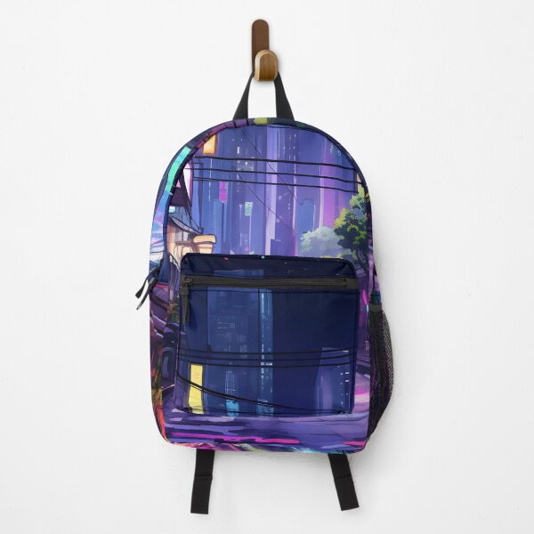Item preview, Neon-Lit Cyberpunk Street Scene designed and sold by GreenInkXpress.