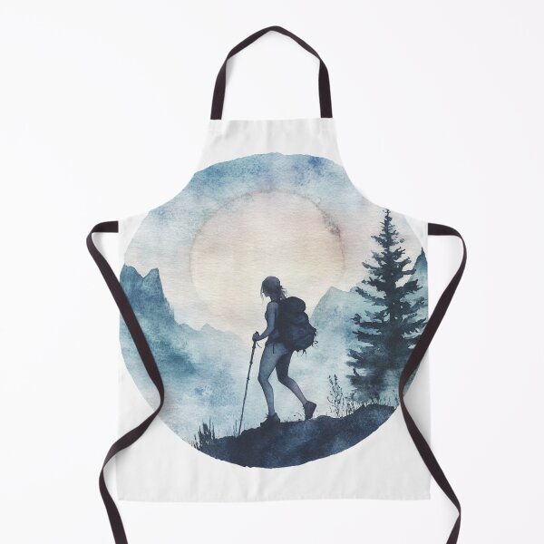 Item preview, Girl Hiking In Mountains, Landscape designed and sold by NicolasGlowArt.