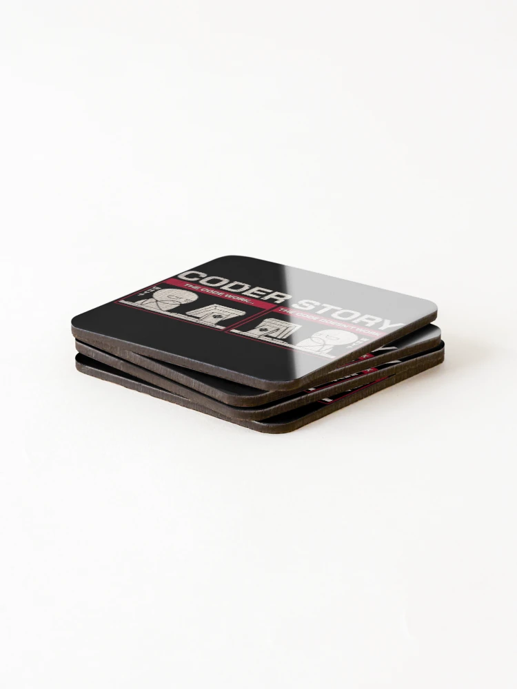 Thumbnail 4 of 5, Coasters (Set of 4), Meme Programmer - Code Works Why Computer Science designed and sold by UnlimiteeLLC.