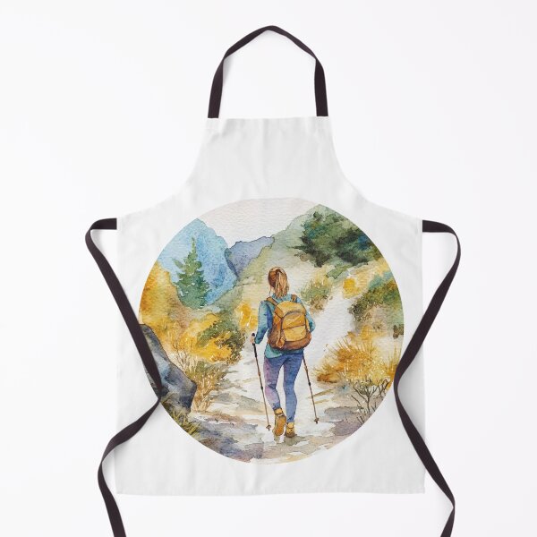 Item preview, Hiking Woman In Mountains, Landscape Mountains designed and sold by NicolasGlowArt.