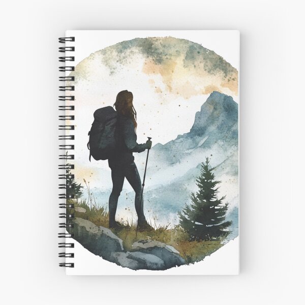 Item preview, Woman On Trail Mountains designed and sold by NicolasGlowArt.