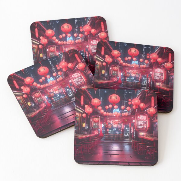 Item preview, Lantern-Lit Night Market Street designed and sold by GreenInkXpress.