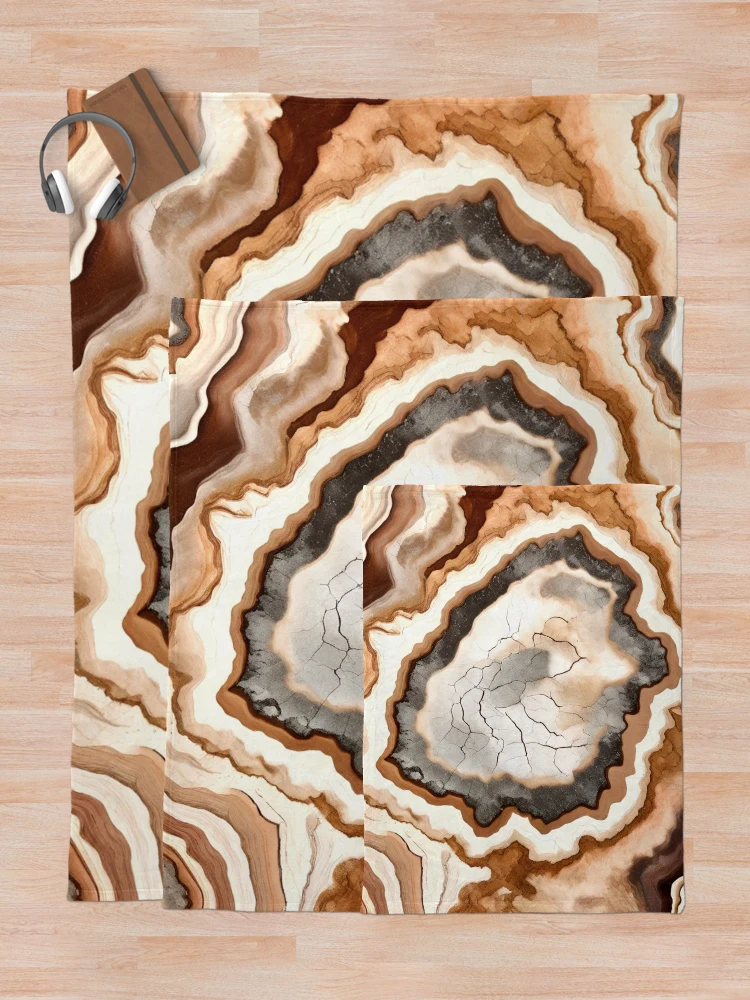 Thumbnail 5 of 6, Throw Blanket, Rustic Geode Pattern designed and sold by BirdsnStuff.