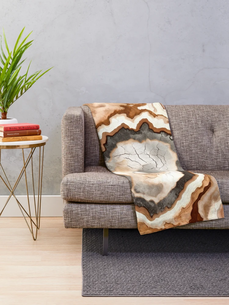 Thumbnail 2 of 6, Throw Blanket, Rustic Geode Pattern designed and sold by BirdsnStuff.