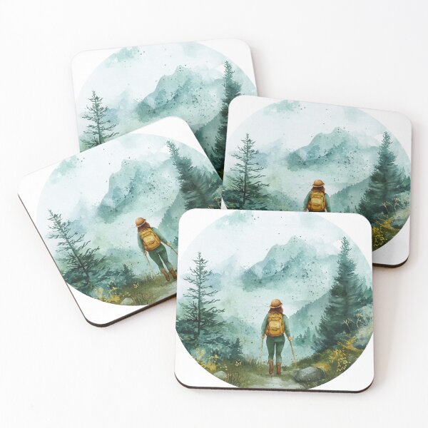Item preview, Lady In Mountains,Watercolor Landscape designed and sold by NicolasGlowArt.