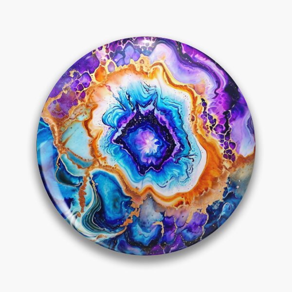 Item preview, Bold Cosmic Geode Swil Watercolor designed and sold by BirdsnStuff.