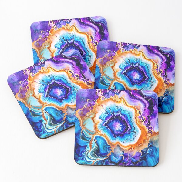 Item preview, Bold Cosmic Geode Swil Watercolor designed and sold by BirdsnStuff.