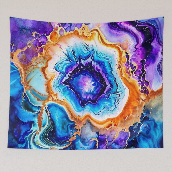 Item preview, Bold Cosmic Geode Swil Watercolor designed and sold by BirdsnStuff.
