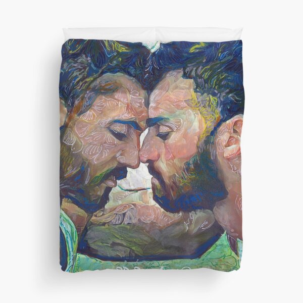 When by artist RD Riccoboni - Gay couple Duvet Cover