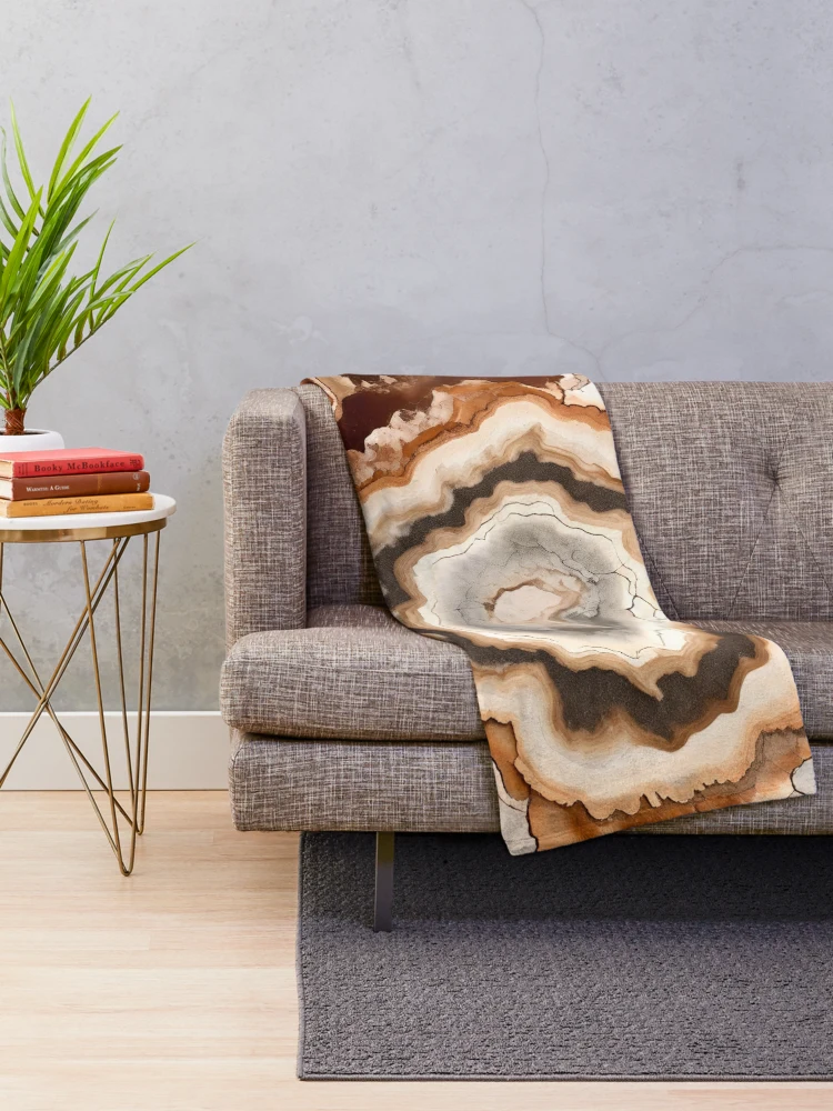 Thumbnail 2 of 6, Throw Blanket, Rustic Geode Pattern designed and sold by BirdsnStuff.