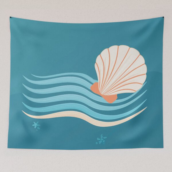 Item preview, A design of a Seashell and Wave Combo Incorporate seashells into the wave design, blending marine element designed and sold by HEMRO.