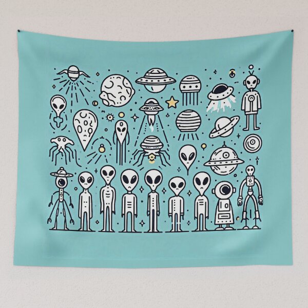Item preview, Aliens travel the universe designed and sold by yumi86.