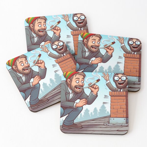 Item preview, Rastaman smokes a joint on the roof WTF designed and sold by ProductsGamma.