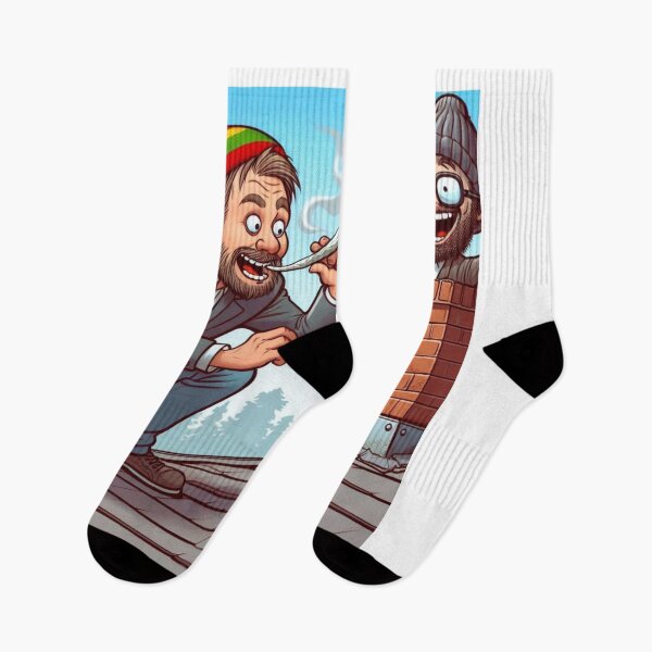 Item preview, Rastaman smokes a joint on the roof WTF designed and sold by ProductsGamma.