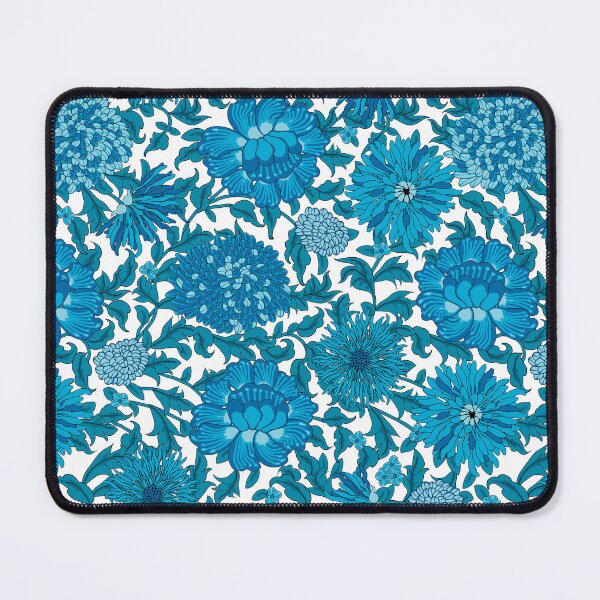 Item preview, Retro Chrysanthemums, Blue on White Background designed and sold by Alex Blud.