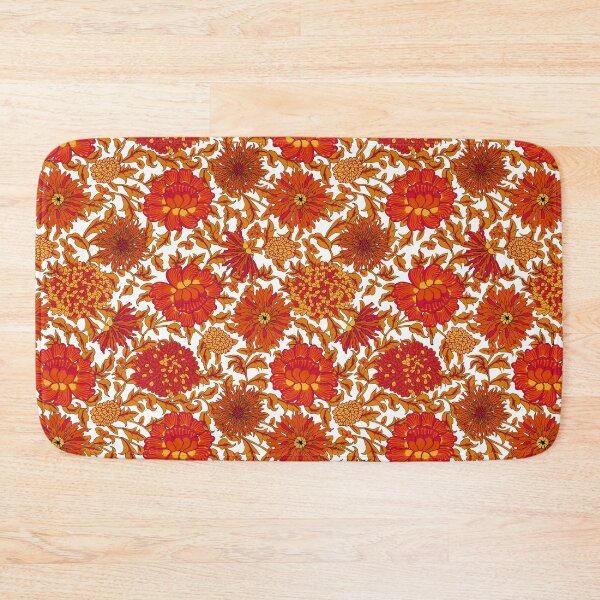 Item preview, Retro Chrysanthemums, Red on white background designed and sold by Alex  Blud.