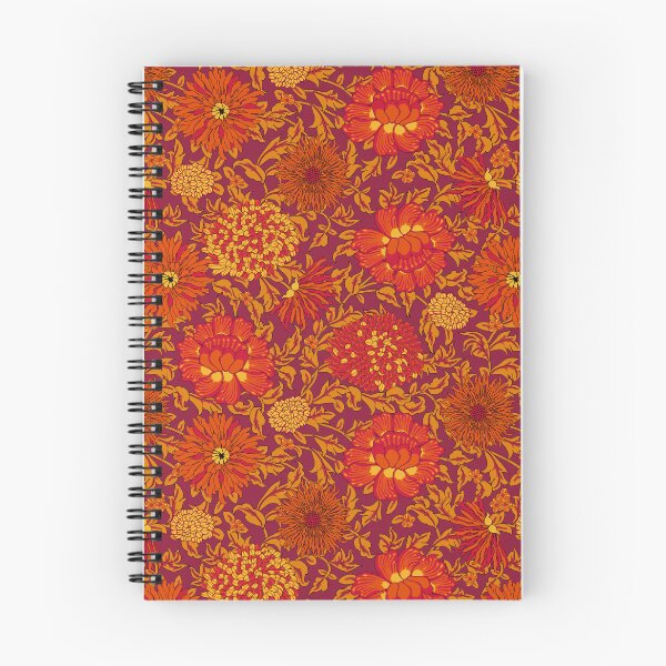 Item preview, Retro Chrysanthemums, Red on a red background designed and sold by Alex  Blud.