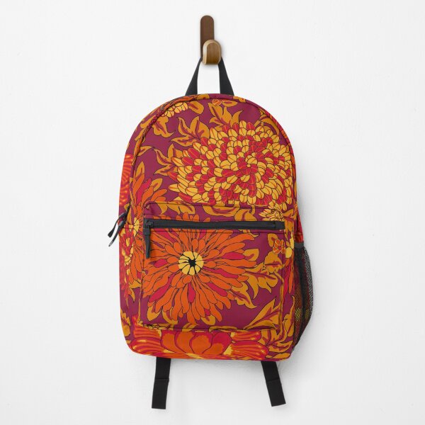 Item preview, Retro Chrysanthemums, Red on a red background designed and sold by Alex  Blud.