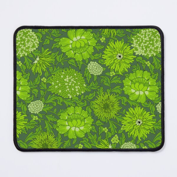 Item preview, Retro Chrysanthemums, Green on green background designed and sold by Alex  Blud.