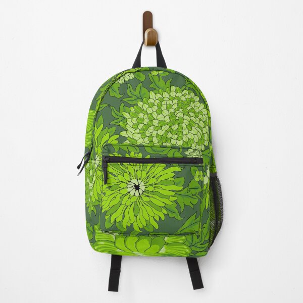 Item preview, Retro Chrysanthemums, Green on green background designed and sold by Alex  Blud.