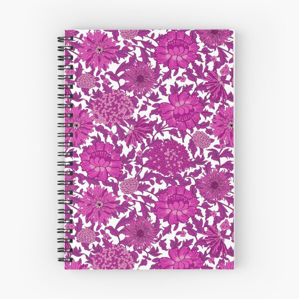 Item preview, Retro Chrysanthemums, Dark lilac on a white background designed and sold by Alex  Blud.
