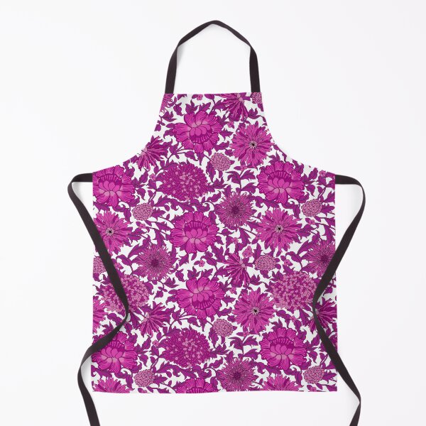 Item preview, Retro Chrysanthemums, Dark lilac on a white background designed and sold by Alex  Blud.
