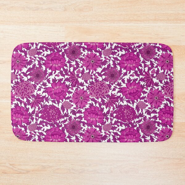 Item preview, Retro Chrysanthemums, Dark lilac on a white background designed and sold by Alex  Blud.