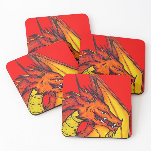 Item preview, Fire Dragon Coloured drawing orange dragon DND Red designed and sold by CreativelySophG.