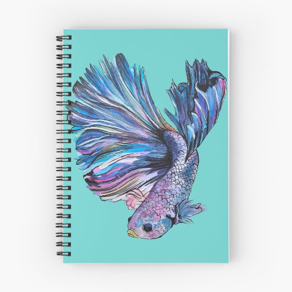 Item preview, Blue beta fish watercolour painting print aqua designed and sold by CreativelySophG.