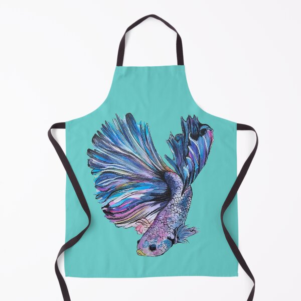 Item preview, Blue beta fish watercolour painting print aqua designed and sold by CreativelySophG.