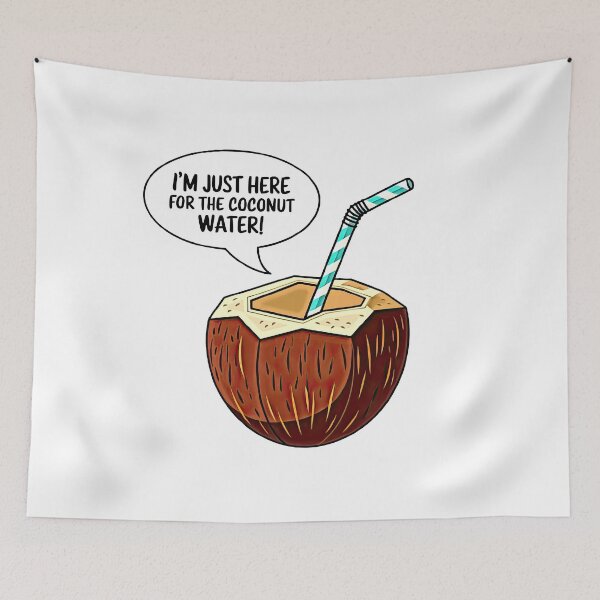 Item preview, Coconut Water with Stripe Straw Illustration designed and sold by artwaves.