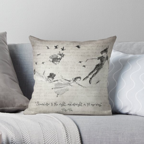 Peter Pan Quote Throw Pillow