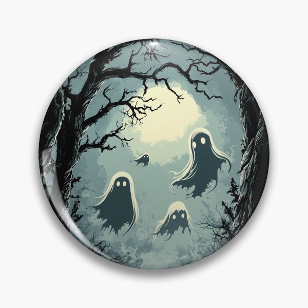 Item preview, Spooky Ghosts in Haunted Forest - Nighttime Halloween Art designed and sold by SRZT.