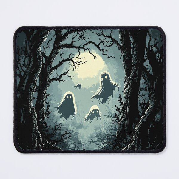 Item preview, Spooky Ghosts in Haunted Forest - Nighttime Halloween Art designed and sold by SRZT.