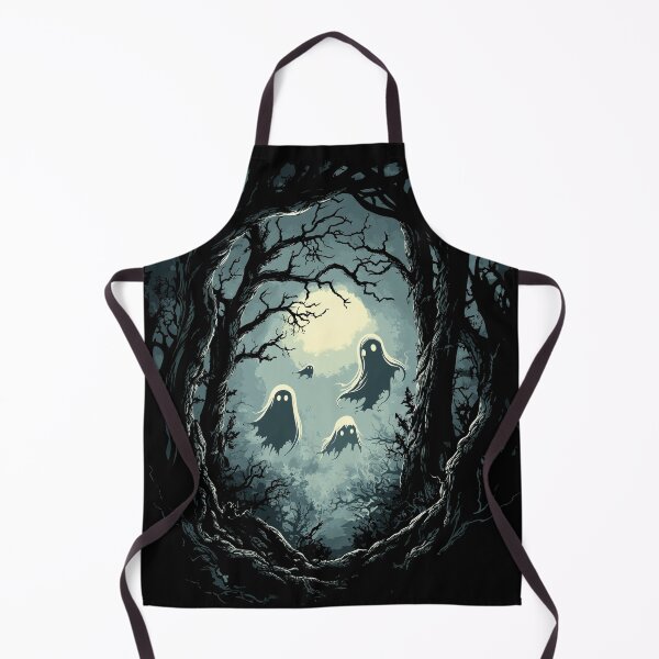 Item preview, Spooky Ghosts in Haunted Forest - Nighttime Halloween Art designed and sold by SRZT.