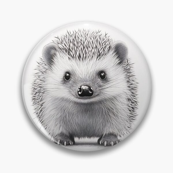 Artikelvorschau, Schwarz-weiße Igel-Bleistiftzeichnung entworfen und verkauft von Pencil-Art.
