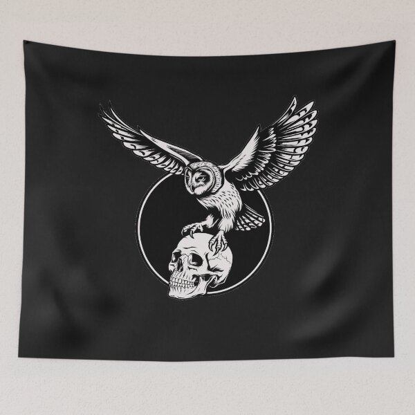 Item preview, Owl with skull designed and sold by AnimalsDH305.