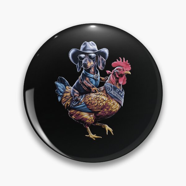 Artikelvorschau, Dackel Wiener Cowboy reitet ein Huhn für Hundeliebhaber entworfen und verkauft von MTRBSK11.