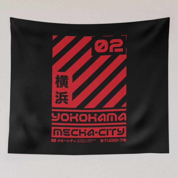 Item preview, Yokohama Japan: Cyber-City Graphic Design (Red) designed and sold by STUDIO-72.