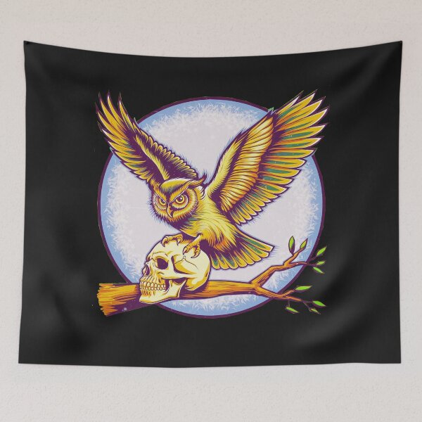 Item preview, Owl with skull designed and sold by AnimalsDH305.
