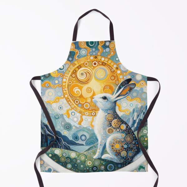 Item preview, Radiant Sun Worshiping White Magical Hare designed and sold by FOLK ART FUSION by heidiannemorris.
