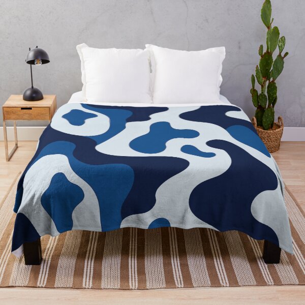 Item preview, A design of a cowhide pattern with deep navy blue and white patches designed and sold by HEMRO.