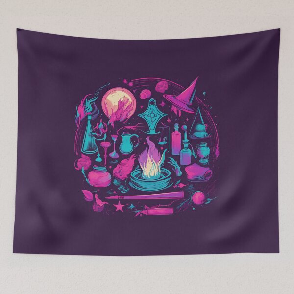 Item preview, Mystical Witchcraft & Magic: Surrealism & Synthwave Fusion D13 designed and sold by pixelandcrafted.