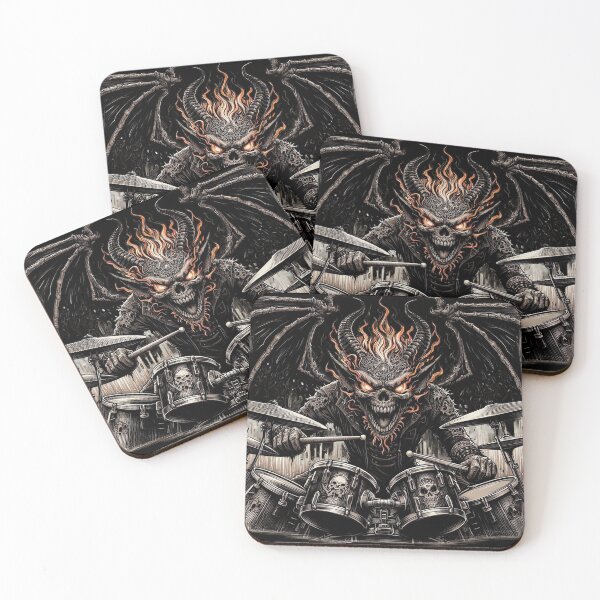 Artikelvorschau, Hardrock Devil Bat spielt Schlagzeug entworfen und verkauft von BatsAndRats.