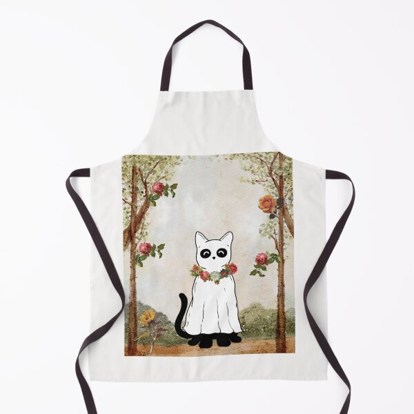 Item preview, Cat Halloween Ghost Cat Ghost Flowers  designed and sold by MarcelooArt.