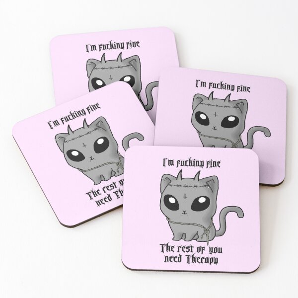 Item preview, You need therapy goth emo cat designed and sold by Mary Xan.