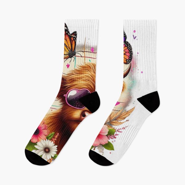 Item preview, Cool Highland Cow, Butterfly designed and sold by deniz kaya.